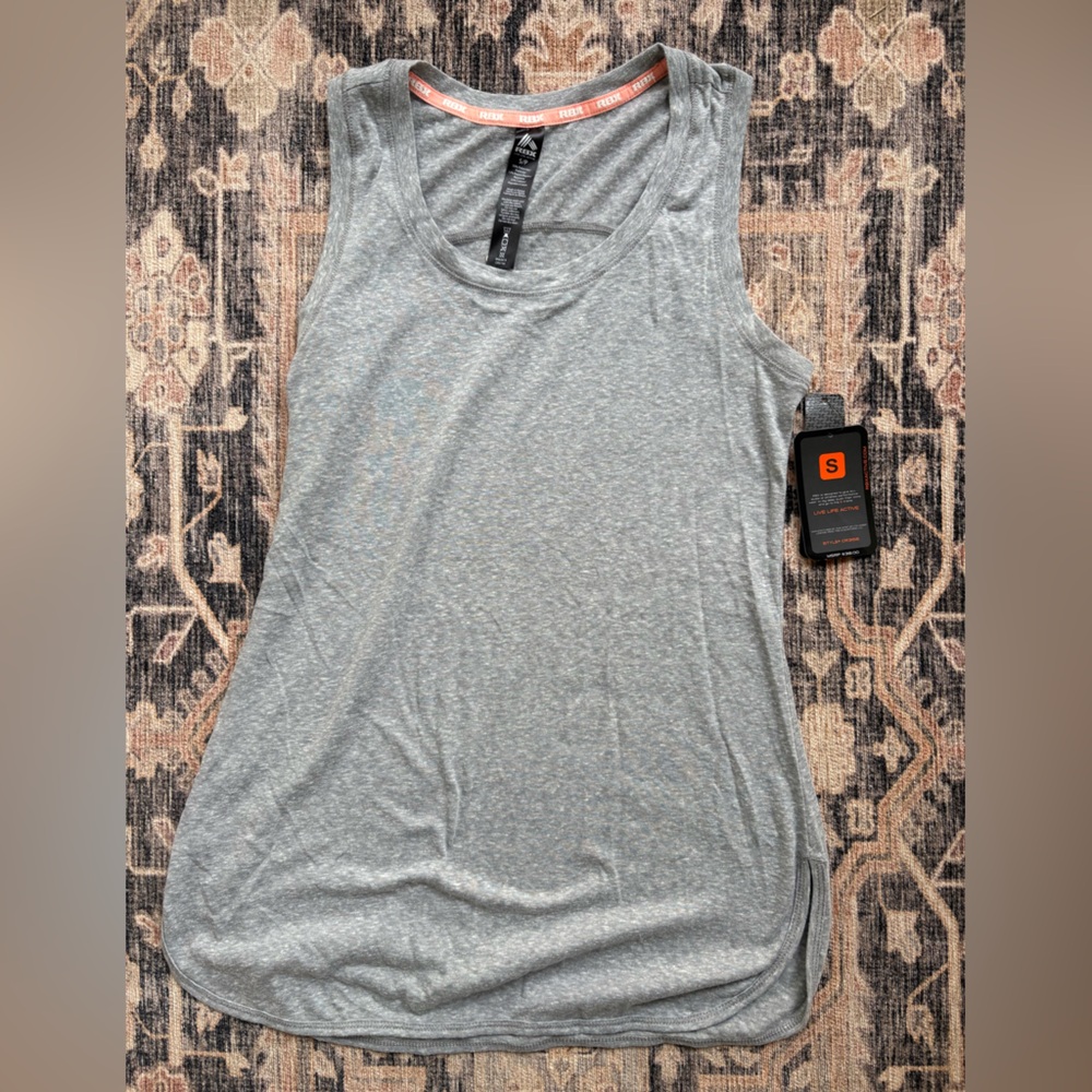 RBX Light Gray Active Tank with Orange Logo Tag